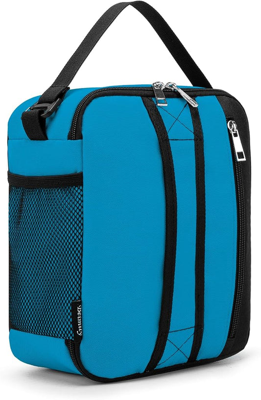BEIMILY Lunch Box for Men Women Adults,Small Insulated Lunch Bag for Office Work Picnic,Reusable Portable Lunchbox,Soft Cooler Tote Bag(Gray Blue)