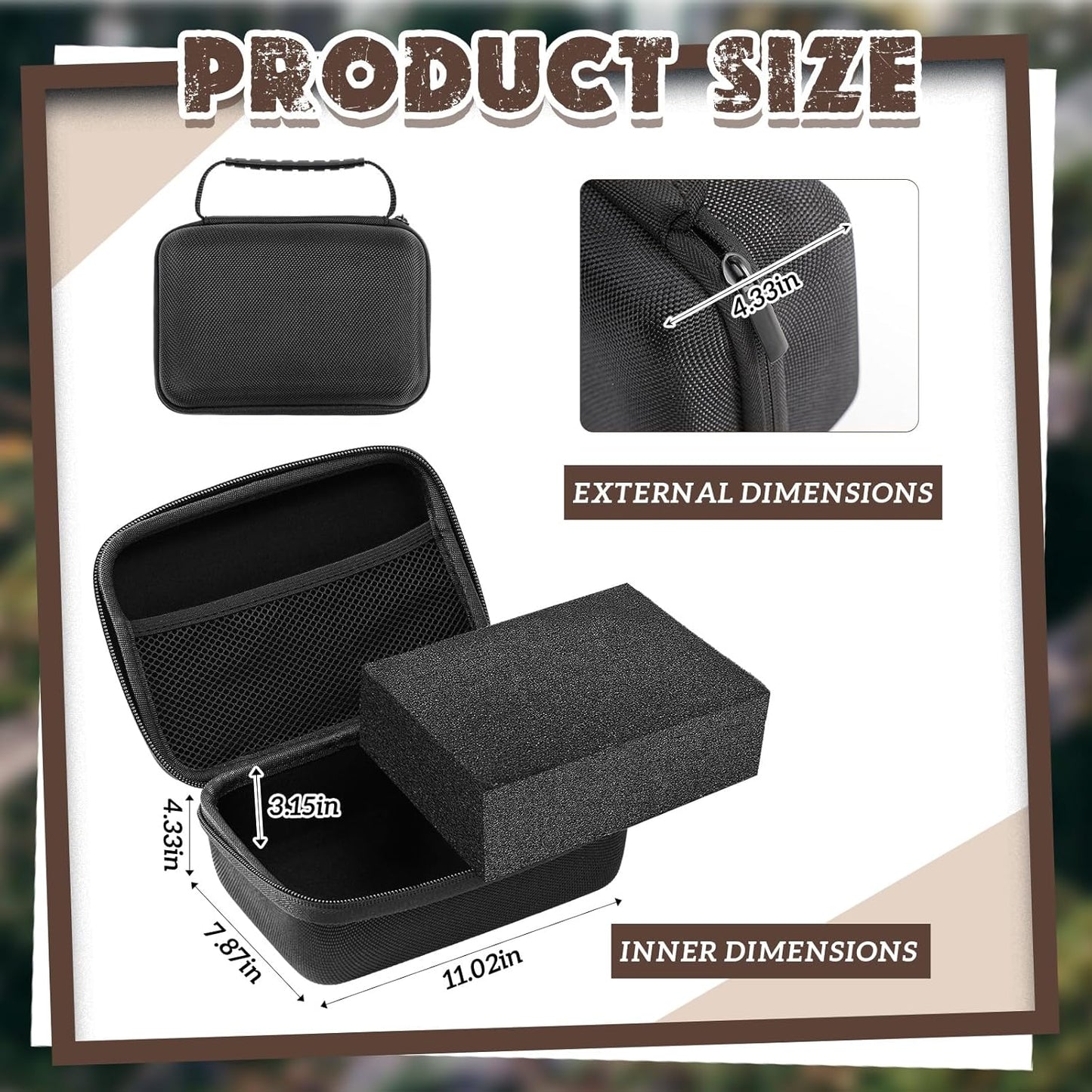 EVA Hard Case with Customizable Foam Protective EVA Carrying Case Shockproof Outdoor for Camera, Digital Products, Electronic Instruments with Knife(Black,11 x 7.8 x 4.3 Inch)