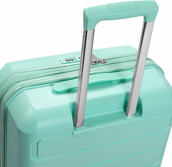 Traveler's Choice Pagosa Hardshell Expandable Luggage with Spinner Wheels, Mint, 3-Piece Set (22/26/30)