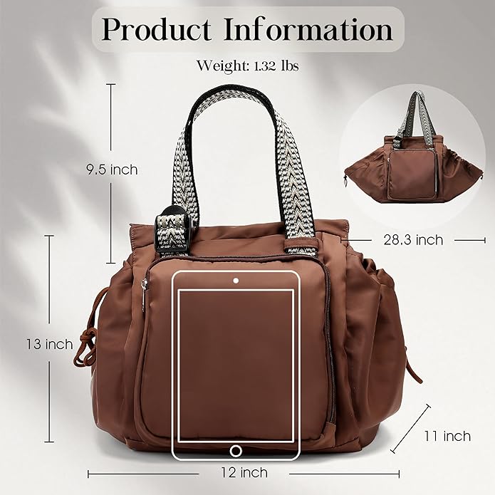 Everyday Bag Tote for Women, Spacious Diaper Bag with 16 Pockets, Durable Travel Bag, Sleek Work Shoulder Bag | 16 Pockets Org, Lay-Flat Design, 3-in-1 Versatility, Work & Travel Tote, Water-Resistant, Lightweight