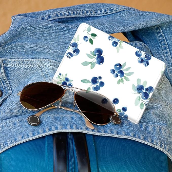 PU Leather Passport Holder Cover 5.9×4.3 Inch with Credit Card Slot and Boarding Pass Slot Combo Blocking Passport Holder Wallet Cover Case for Travel Boarding Essentials (Blueberry)