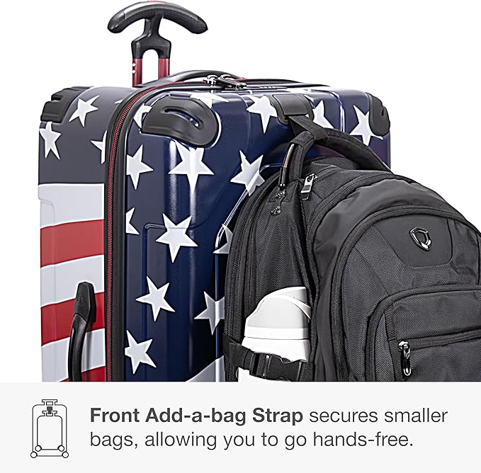 Traveler's Choice Maxporter II Polycarbonate Hardside Trunk with Spinner Wheels, American Flag, 31-Inch Trunk