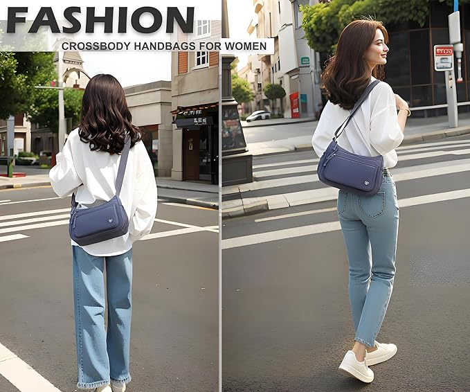 Casual Crossbody Bag with Anti Theft Pocket - Women Lightweight Water-Resistant Purse Bag