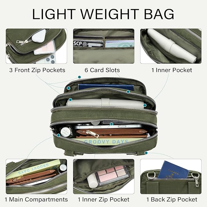 CLUCI Crossbody Bags for Women Travel,Travel Bags for Women,Travel Purses Anti Theft Crossbody,Convertible Belt Bag RFID