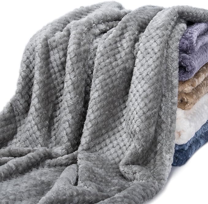Fuzzy Blanket or Fluffy Blanket for Baby, Soft Warm Cozy Coral Fleece Toddler, Infant or Newborn Receiving Blanket for Crib, Stroller, Travel, Decorative (28Wx40L, XS-Flint Gray)