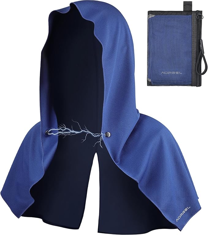 Cooling Hoodie Towel Magnetic Lock Towels for Neck and Face UV Protection, Moisture-Wicking for Camping Gym and Yoga