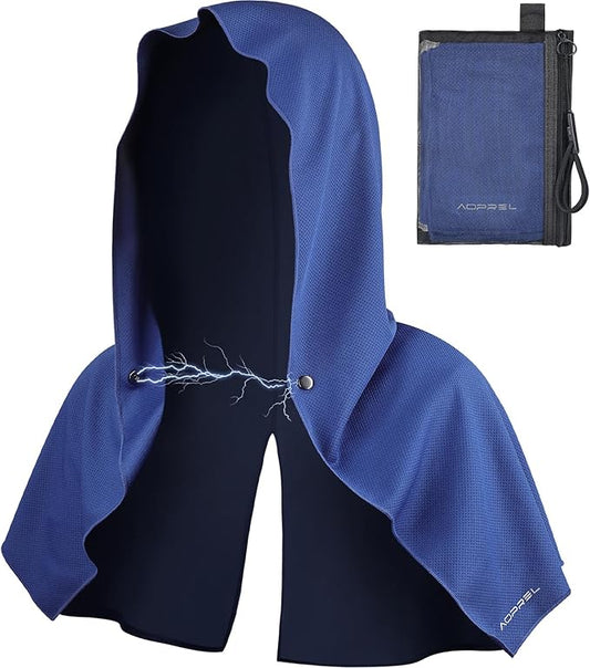 Cooling Hoodie Towel Magnetic Lock Towels for Neck and Face UV Protection, Moisture-Wicking for Camping Gym and Yoga