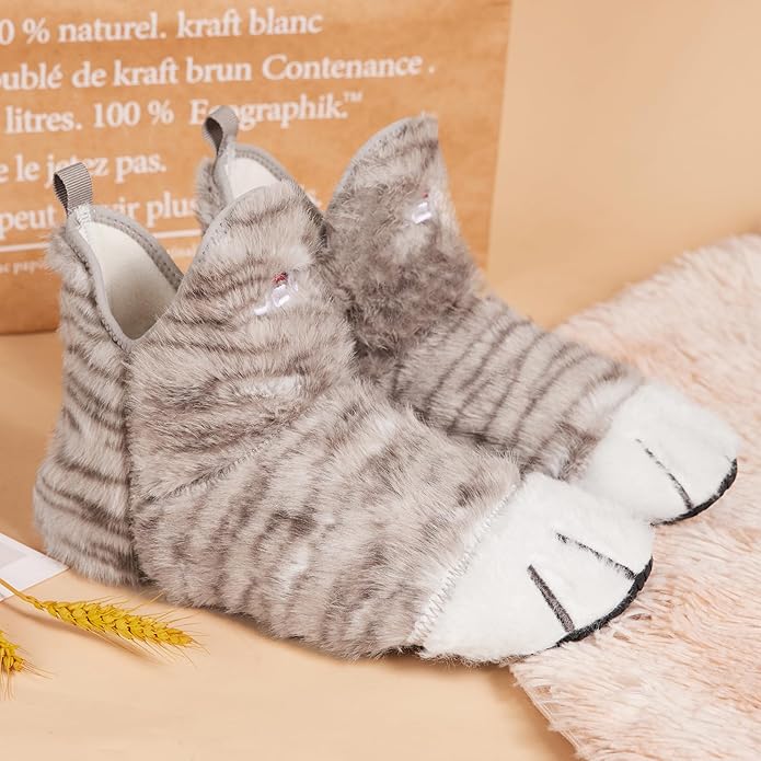UUBARIS Bootie Slippers for Women Men Furry Warm House Sock Shoes For Indoor Outdoor Travel