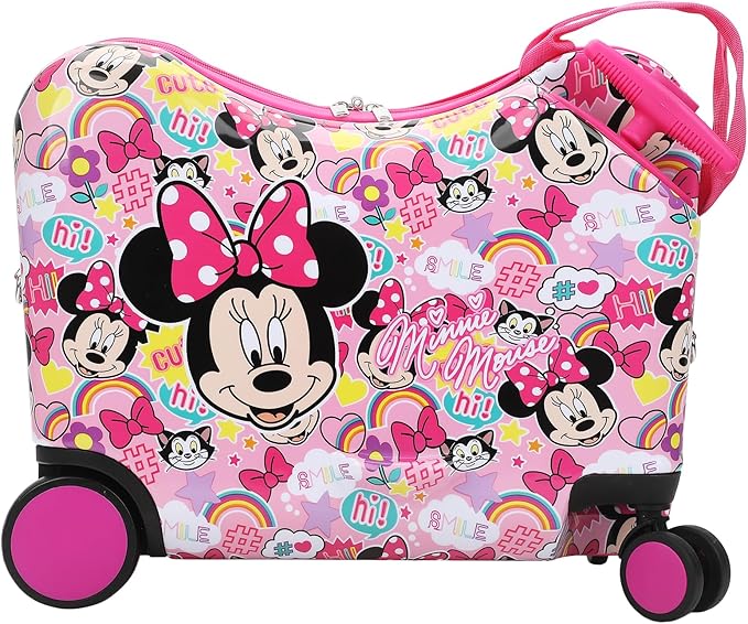 Bioworld Minnie Mouse Ride-On 18" Suitcase For Kids & Toddlers