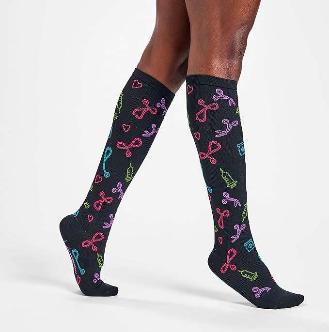Nurse Mates Women's Calf Socks | 12-14 mmHg Compression | Superior Support & Comfort | 1 Pair