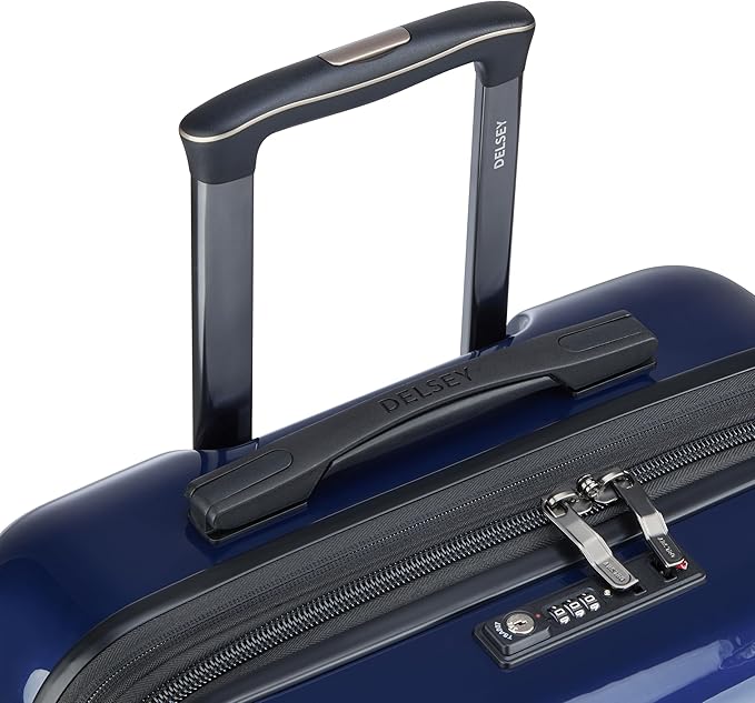 DELSEY PARIS Cruise 3.0 Hardside Expandable Luggage with Spinner Wheels, Deep Sea Navy, Checked-Medium 24 Inch