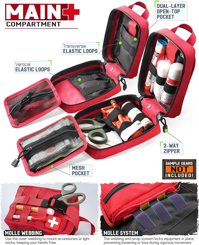 LIVANS 1000D First Aid Bag Empty Medical Ifak Pouch Molle EMT Pouches Rip-Away Tactical Military Trauma Emergency Medic Bag