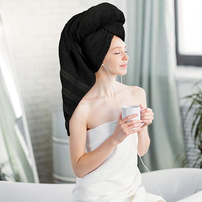 Utopia Towels 4 Pack Premium Extra Large Bath Towels Set, (30 x 60 Inches) 100% Ring Spun Cotton, Lightweight and Highly Absorbent Quick Drying Towels, Perfect for Daily Use (Black)