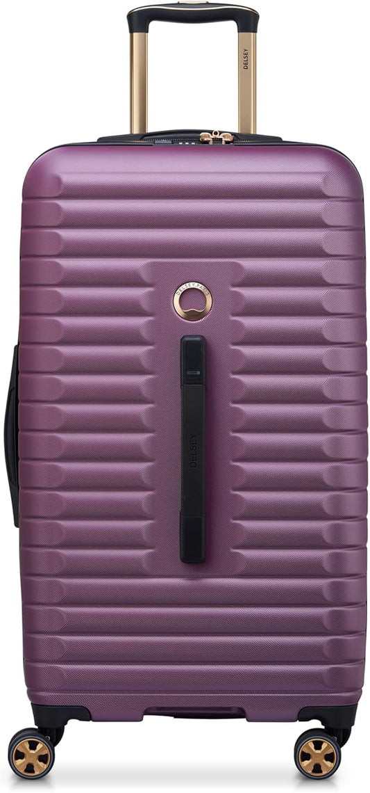 DELSEY PARIS Cruise 3.0 Hardside Expandable Luggage with Spinner Wheels, Plum, Checked 26 Inch Trunk