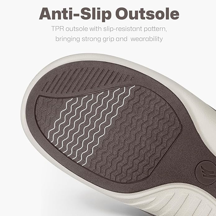 Mens Slip On Shoes, Canvas Mens Loafers with Arch Support, Orthopedic Mens Boat Shoes for Plantar Fasciitis, Indoor & Outdoor Walking Slippers Shoes for Pain Relief