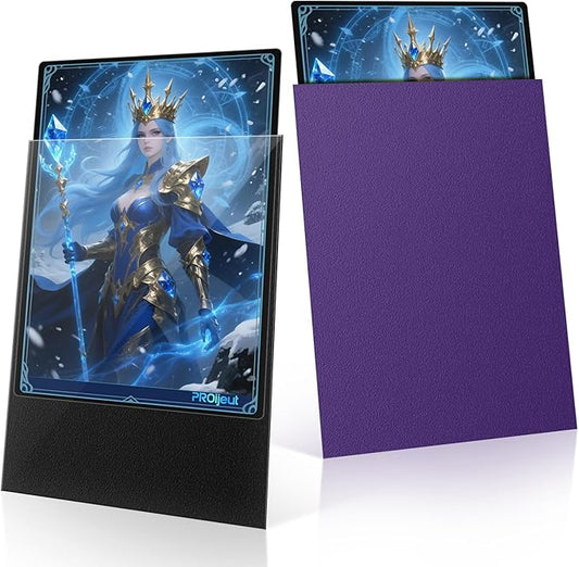 200 Pack Card Sleeves, Matte Dual Trading Card Sleeves with Opaque Back & Smooth Shuffle, Tear Resistant Card Protectors for MTG, TCG and Game Cards (Metallic Purple)