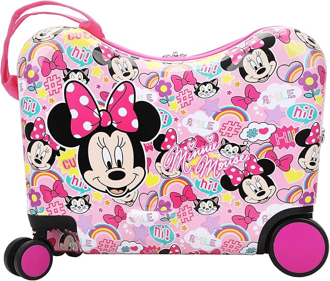 Bioworld Minnie Mouse Ride-On 18" Suitcase For Kids & Toddlers