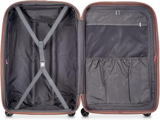 DELSEY PARIS Carrousel Hardside Expandable Luggage with Spinner Wheels, Navy, Checked-Large 28 Inch