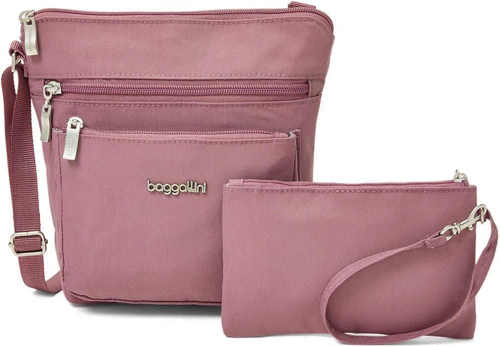 Baggallini Pocket Crossbody Bags for Women 8x8 Small Lightweight Durable Water-resistant Travel Purse W/Rfid