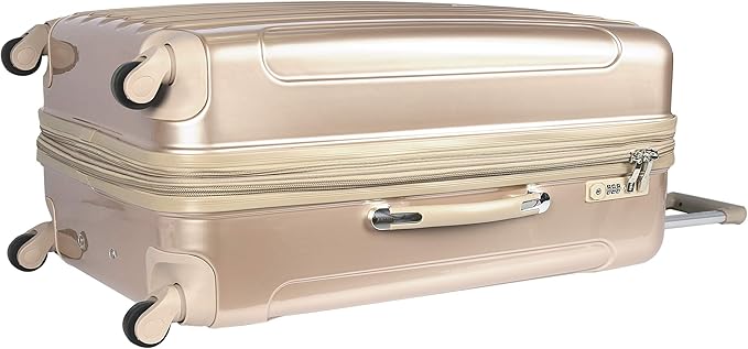 kensie Women's TSA-Lock Hardside Spinner Luggage, Pale Gold, 3-Piece Set (28, 24, 20)