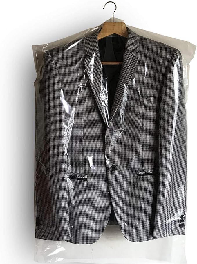 30 PCS Dry Cleaner Bags Plastic Clear 35.4 Inches Can be Hung Transparent Clothes Dust Cover