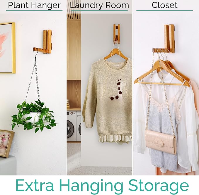 Clothes Drying Rack Wall Mounted, Foldaway Clothes Rail - Multi-Functional Organizer for Laundry Rooms, Hanging Decor, Bathrooms - Adds a Modern Touch to Your Space, Durable and Space-Saving Solution