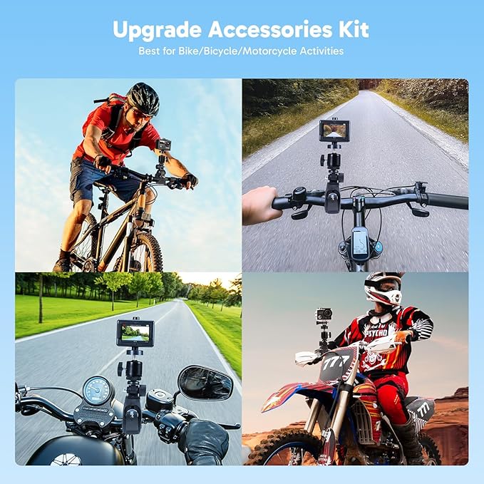 AKASO Brave 4 4K30 Action Camera with Selfie Stick Tripod 20MP Ultra Hd EIS 131ft Waterproof Underwater Camera 5xZoom Dual Screen for vlogging Video with Carrying Case Accessories Kit Bundle