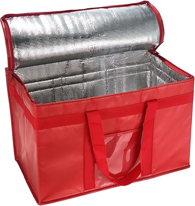 Yalin XXXL Large Insulated Cooler Bag, Styrofoam Cooler of Keep Food Hot or Cold, Reusable Double Zipper Food Delivery Bag for Grocery Shopping, 23" W x 15" H x 14" D
