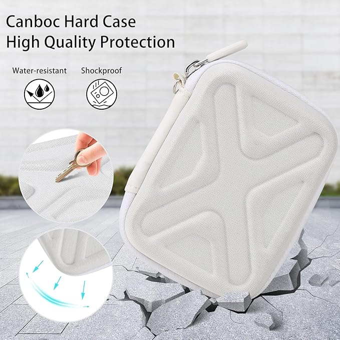 Digital Camera Case for AbergBest 21 Mega Pixels 2.7" LCD Rechargeable HD/Kodak Pixpro/Canon PowerShot ELPH 180/190/Sony DSCW800/DSCW830 Cameras, Travel Carrying Protective Case for Camera - White