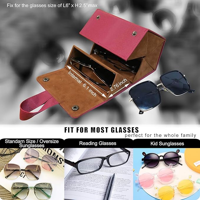 Longjet Sunglasses Organizer Travel Glasses Case 5 Slots Multiple Pairs Eyeglasses Storage Box Hanging Eyewear Holder