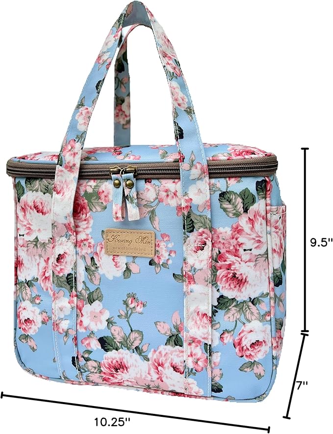Kwang Min Insulated Insulated Cooler Bag,Reusable Large Lunch Bag for Women, Great for Outdoors,Camping,Party,Premium Quality,Adjustable Strap,Foldable