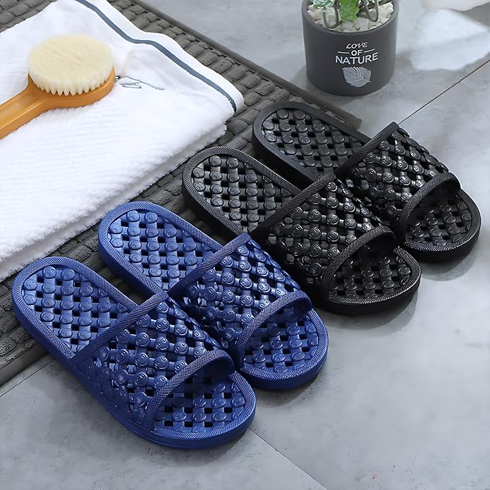 AYYDMY Shower Shoes Quick Drying Slippers for Women Men, Non Slip House Shoes Cushioned Thick Sole Bathroom Slippers Indoor Outdoor Soft Platform Sandals for Living Room College Dorm Beach SPA Gym Pool