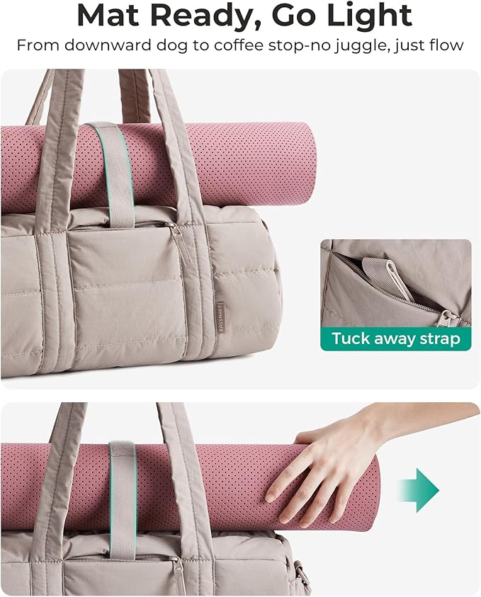 BAGSMART Reiki Gym Bag for Women, Mini/Medium Crossbody Bags for Women, 5L Dance Bag with Detachable Strap, 15L Yoga Mate Bag with Wet & Dry Pocket