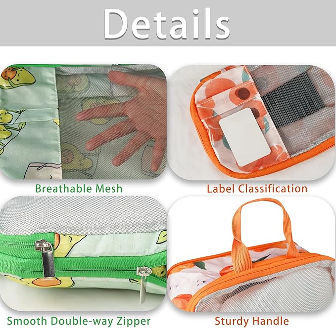 7 Pcs Compression Packing Cubes Travel for Suitcases, Luggage Organizer Washable Storage Bags Set for Backpack Travel- Packaging Cubes for Carry-Ons and Storage