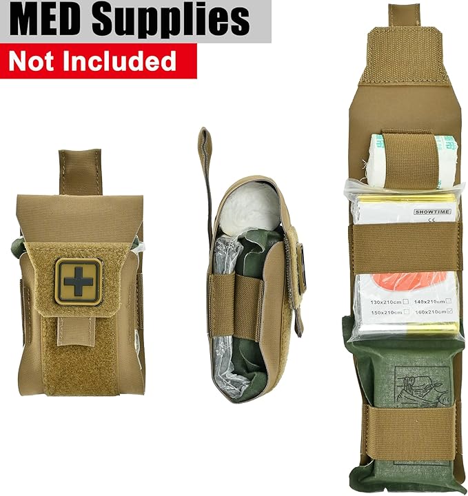 Mini IFAK Micro Trauma Pouch | Compact Empty EDC First Aid Organizer | Portable Stop Bleeding Supplies Pouch for Medic Gear & Survival Kits