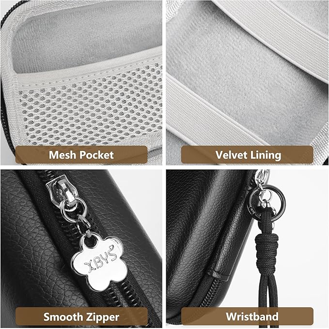 Digital Camera Case Compatible with Canon Powershot G7X Mark II & III/ SX740/ Sony ZV-1/ RX100 VII, Compact Travel Point & Shoot 4K Vlog Cameras Storage Holder with Lanyard (Black)