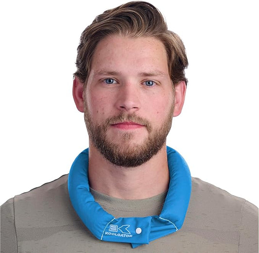 KOOLGATOR Evaporative Cooling Neck Wrap – Reusable Neck Cooler with Long Lasting Relief During Hot Weather Activities, Sports, & Outdoor Work, Water Blue, 1 Pack