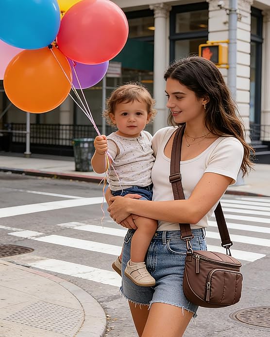 BAGSMART Bum Bags for Women, Crossbody Purses for Travel & Work, Quilted Water-resistant Hobo Bag | 4.5L Roomy, Fanny pack, ideal for Moms, Long Outings, Everyday cute bag, Puffer, Nylon