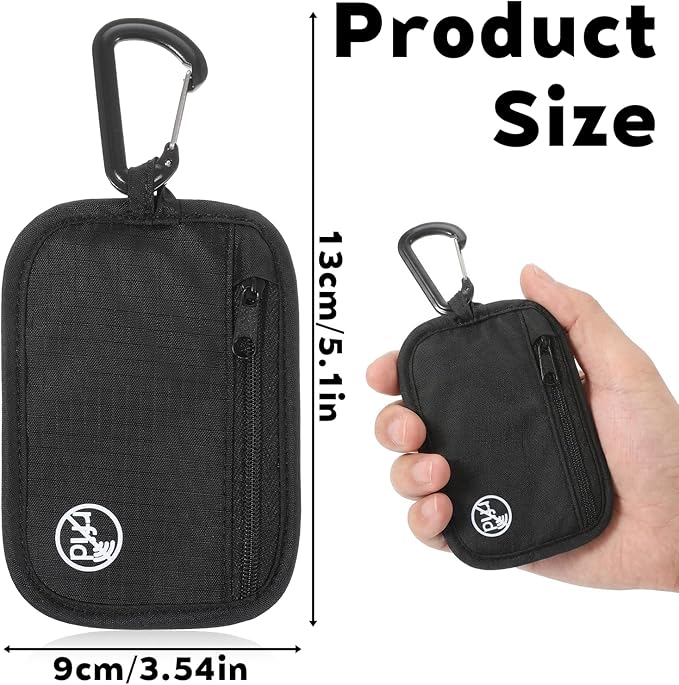 RFID Blocking Clip Stash Pouch Minimalist Hidden Stash RFID Wallet Pickpocket-Proof Organizer Case Lightweight Zipper Organizer Pouch Bag for Cards Boarding Pass ID Money