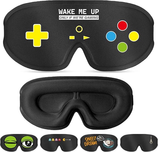 Funny 3D Zero Pressure Sleep Eye Mask for Men Women Side Sleeper, Adjustable Blackout Soft Breathable Sleeping Eye Masks for Travel Nap Night Sleep, Humorous Gifts Stocking Stuffers