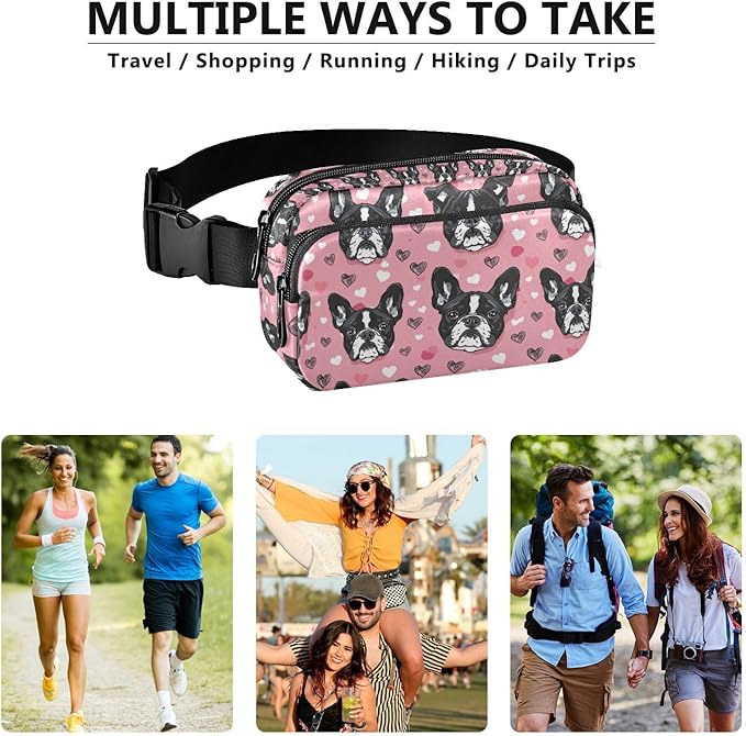 Kawaii French Bulldog Fanny Pack for Women Men Water Resistant Fashion Waist Packs with Adjustable Strap Belt Bag for Travel Workout Jogging Hiking 21219036