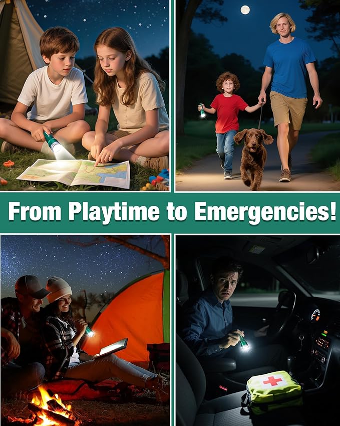 EverBrite Mini Flashlight, LED Flash Light with 3 Modes, 3 AAA Batteries Included, Water-Resistant Small Flashlight for Emergencies and Camping, Green, Christmas Gifts,1 Pack