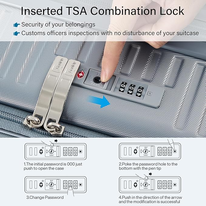 Hard Shell Suitcases 28 Inch Large Checked Luggage with Spinner Wheels Cup Holder, Expandable Check in Luggage Lightweight Top Opening Luggage Big Rolling Suitcase with Lock, Silver