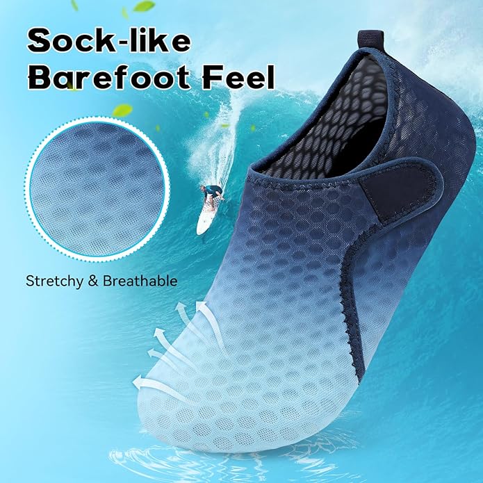 Scurtain Barefoot Water Shoes for Women Men Beach Swim Aqua Socks Summer Quick-Dry Sandals Slippers