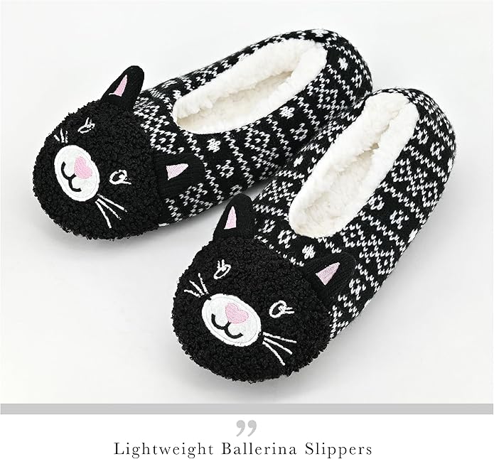DICUIRD Womens Cute Animal Soft Sole Slipper Socks with Grippers-Fuzzy House Slippers