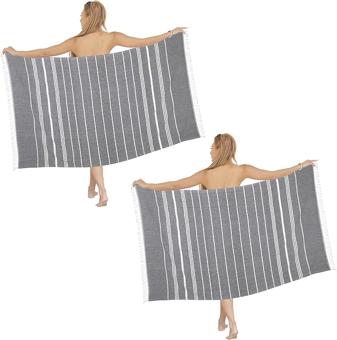 Beach Towel 2 Pack,Sand Free Beach Towels Oversized 39 x 72,Turkish Beach Towel Quick Dry Towel,Lightweight Pool Towels for Adults Travel Towel,Cool Beach Accessories Super Absorbent Towels