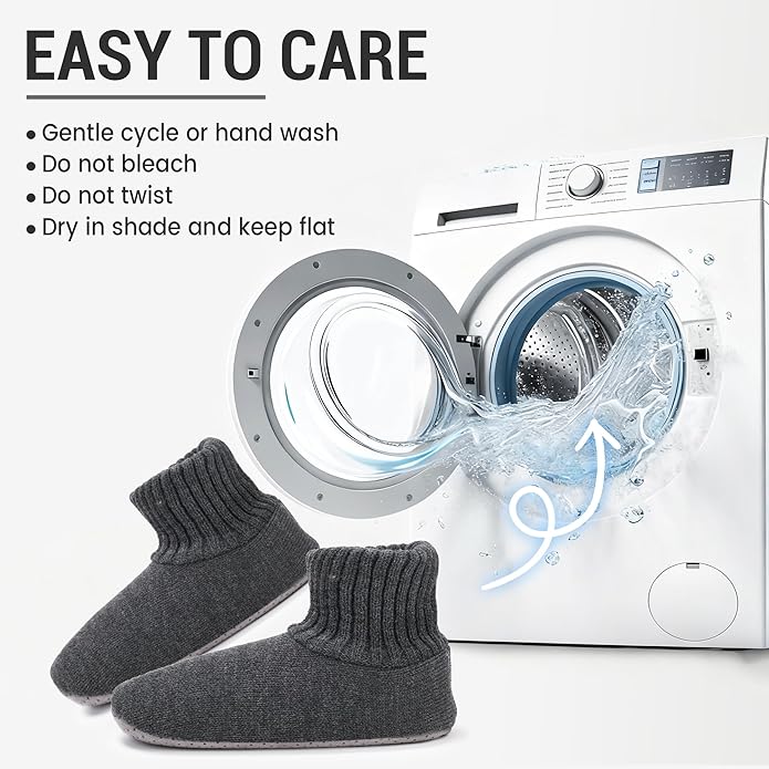 Ultrafun Fuzzy Slipper Socks for Men, Non Slip Warm Plushed Lined Indoor House Socks with Grips Christmas Gifts