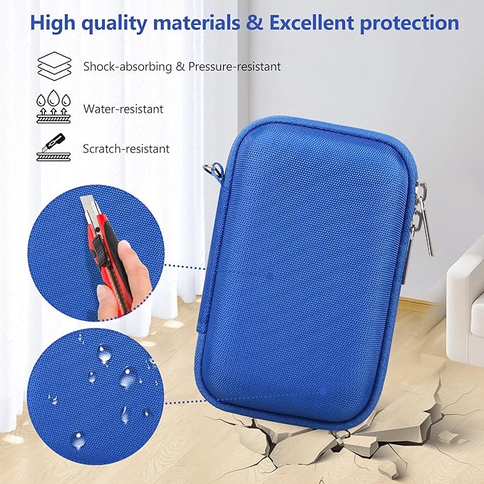 Hard Travel Case for Sony ZV-1F / ZV-1 / ZV-1 II Digital Camera, Storage Holder Travel Bag with Zipper Mesh Pocket for Battery Pack, Charging Cable, USB Card, Blue