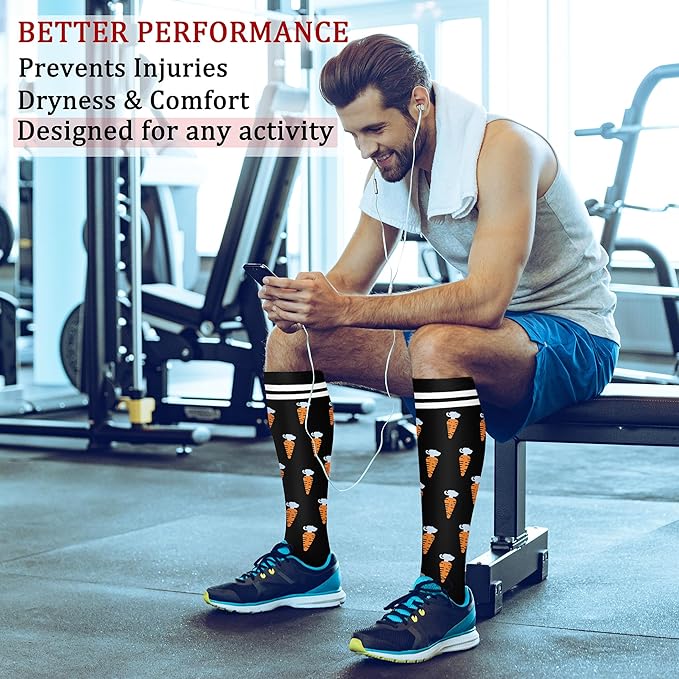 CHARMKING 6 Pairs-Compression Socks for Women & Men Circulation Best Support for Nurses, Running, Athletic,Flight Travel