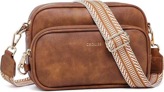 CHOLISS Small Purses for Women, Travel Purses Anti Theft Crossbody Bags for Women, Vegan Leather Adjustable Wide Guitar Strap | Travel Purses, Anti Theft, Adjustable, Wide Guitar Strap